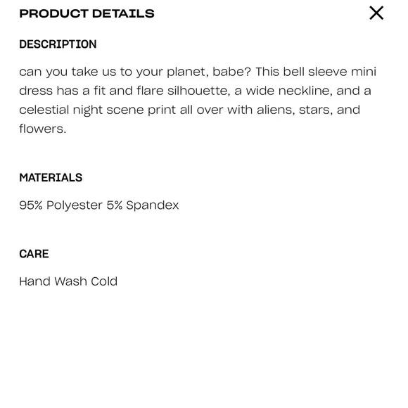 Ethereal world bell sleeve dress size small. - Picture 12 of 12